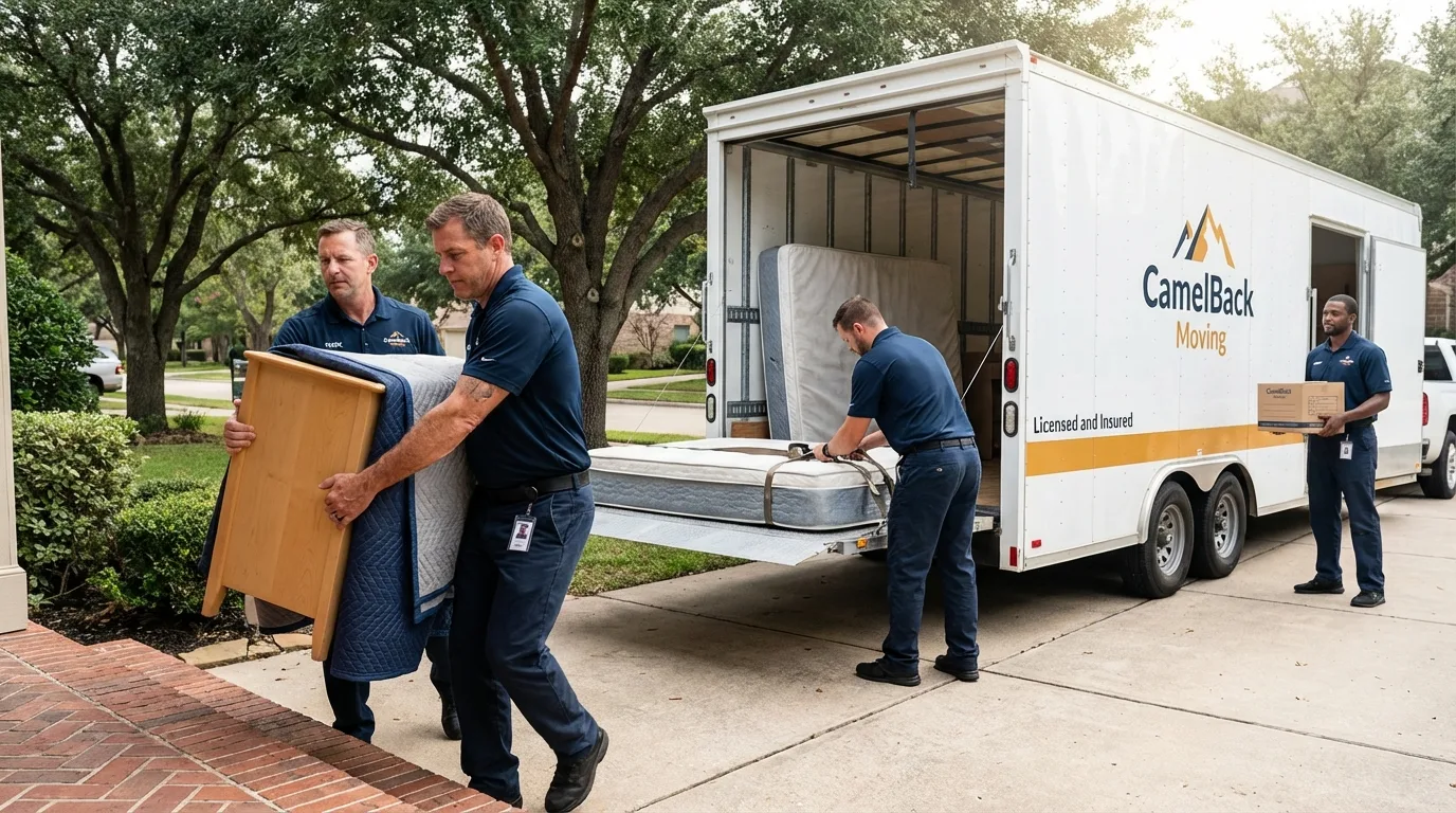 Crew loading residential truck for cross-state move from Elmwood Park, NJ